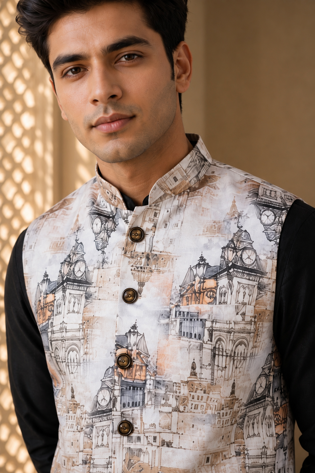MonoCraft Print Brown Jacket