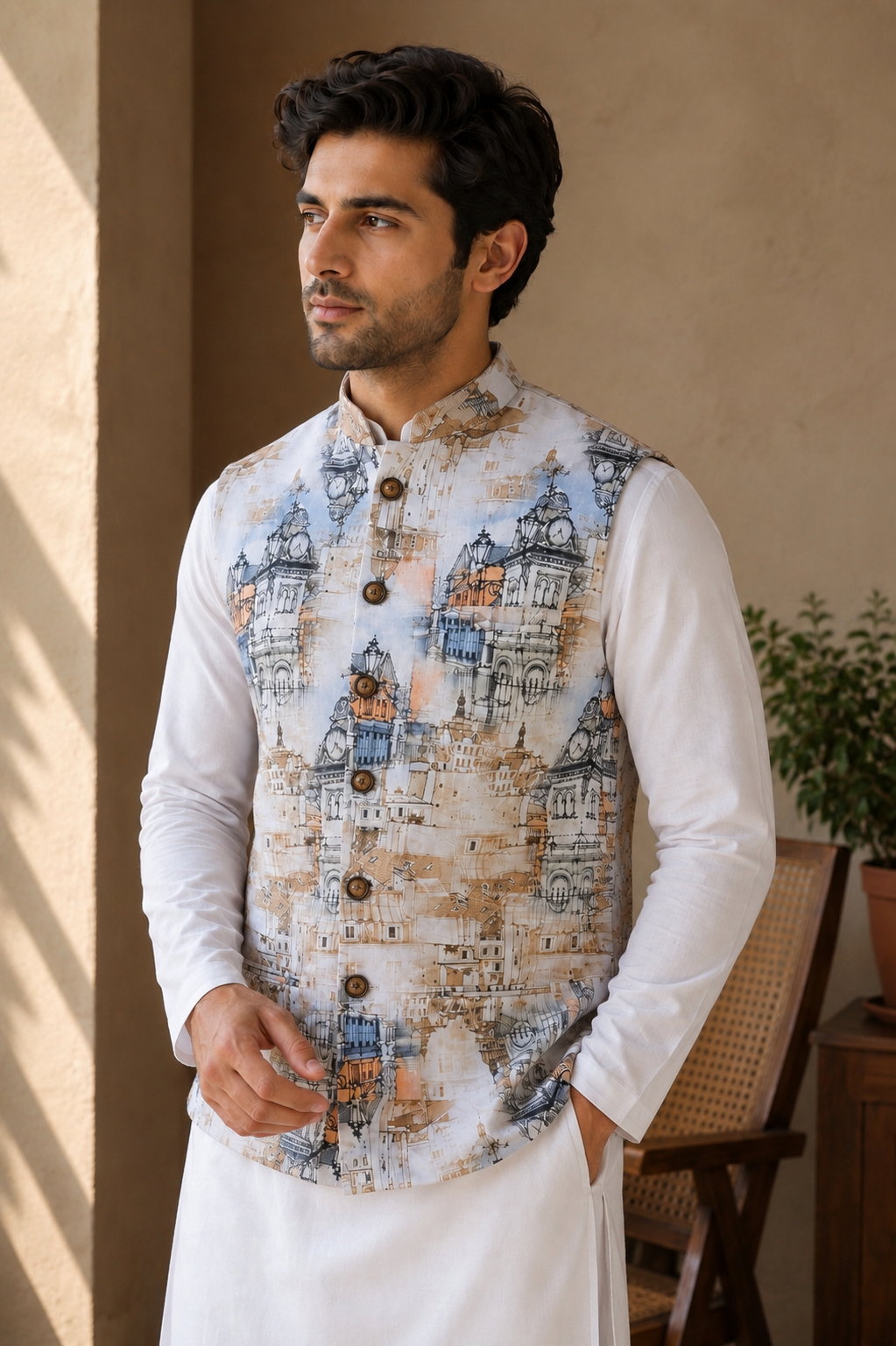 MonoCraft Print Blue Jacket