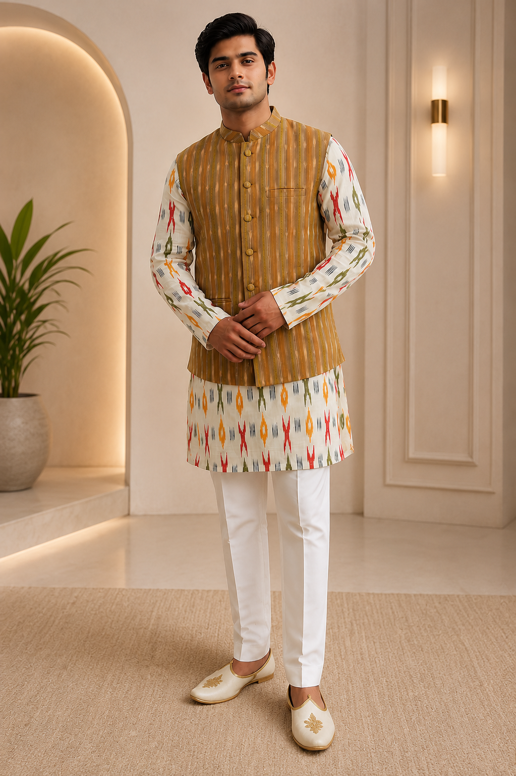 Ikat Edge Nehru Jacket