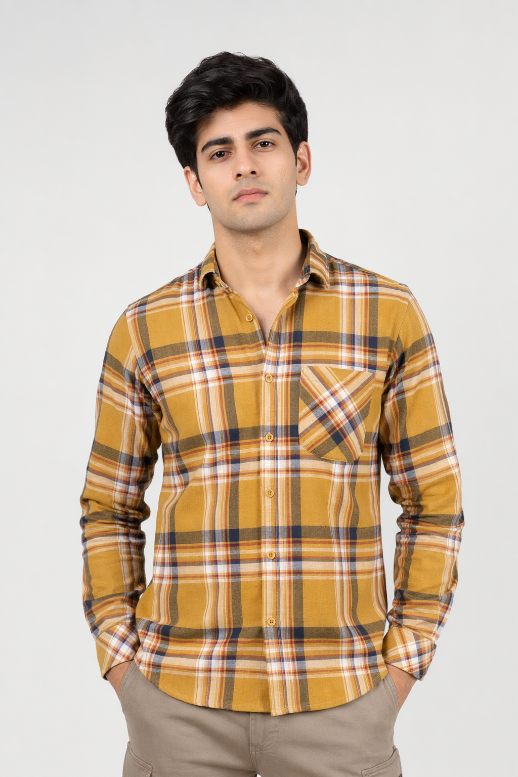 Mustard Heritage Plaid Shirt