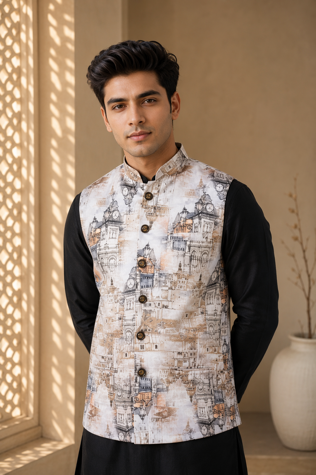 MonoCraft Print Brown Jacket