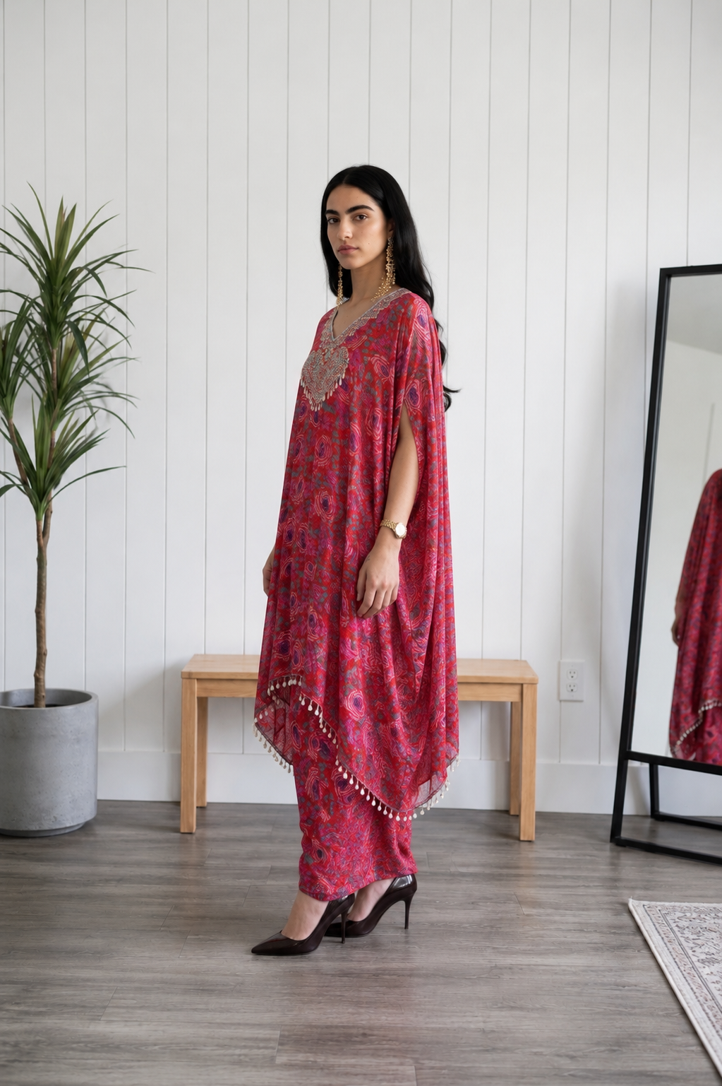 Ruby Paisley Kaftan Set