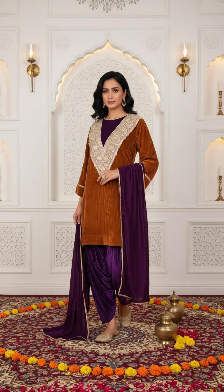 Swarn Sandhya Velvet Suit Set