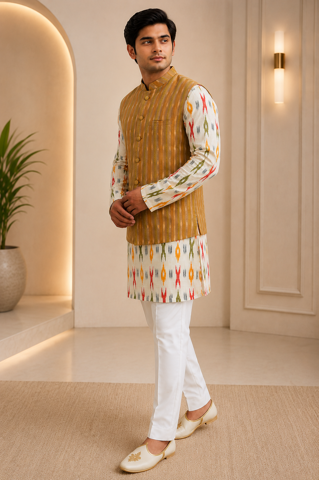 Ikat Edge Nehru Jacket
