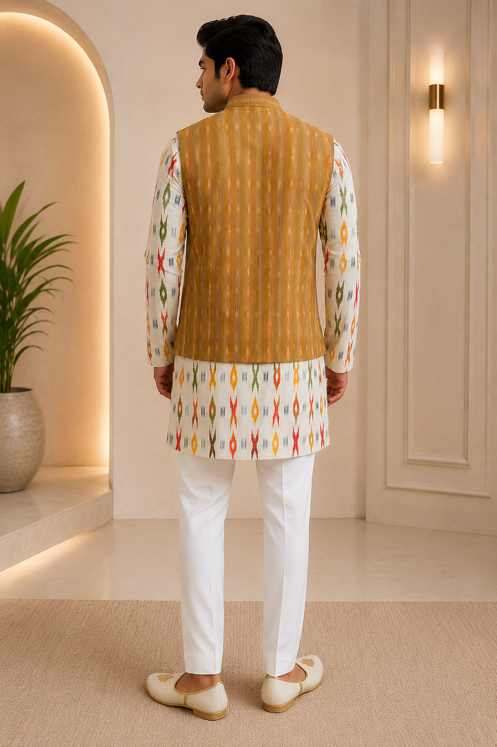 Ikat Edge Nehru Jacket