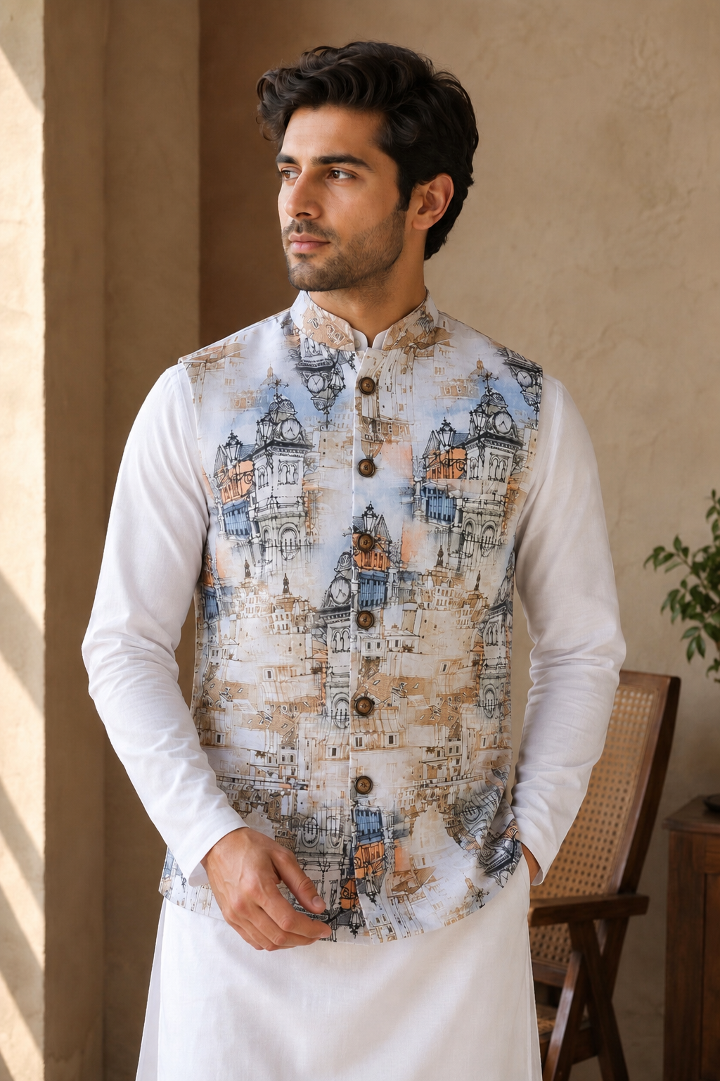 MonoCraft Print Blue Jacket