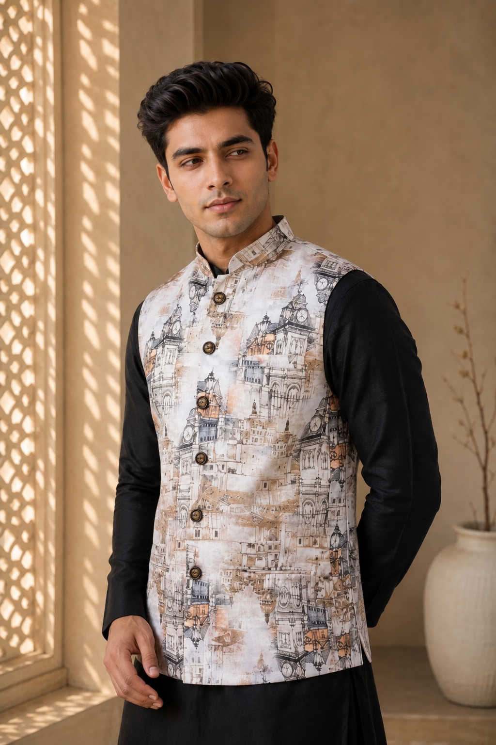 MonoCraft Print Brown Jacket