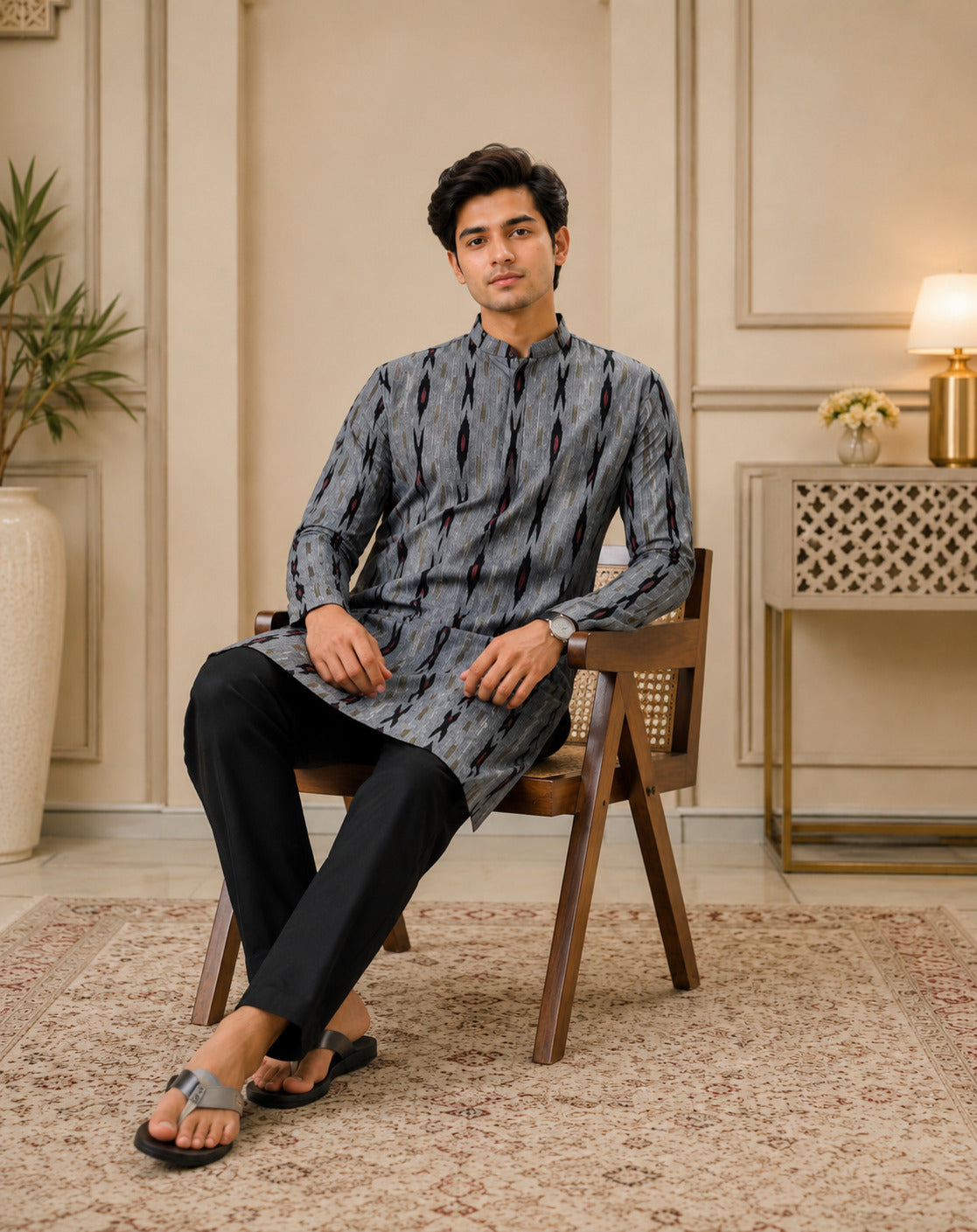 Ikat Edge Kurta Set