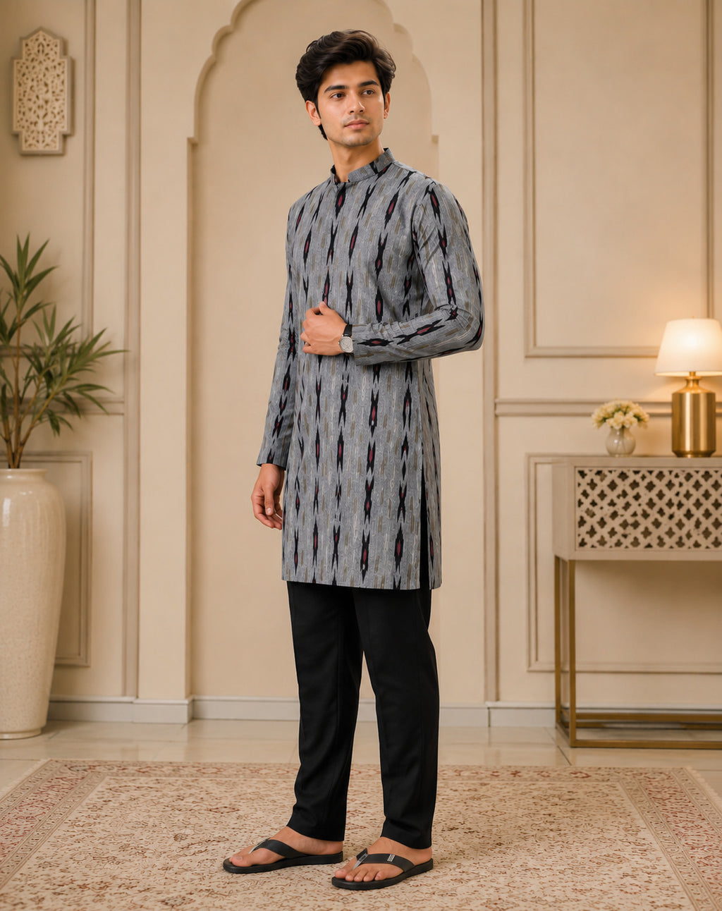 Ikat Edge Kurta Set