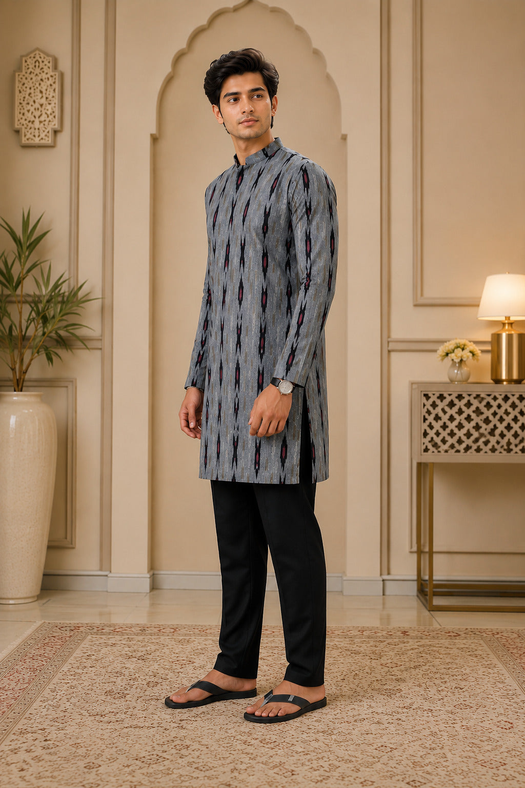 Ikat Edge Kurta Set