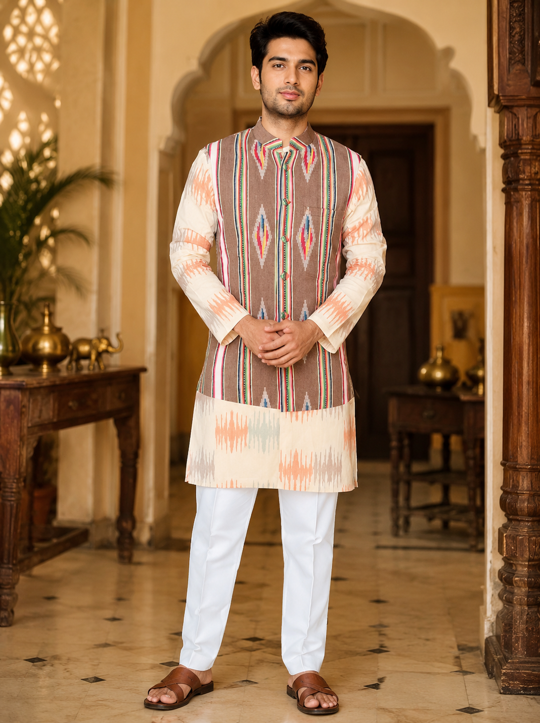 Nomad Weave Nehru Jacket