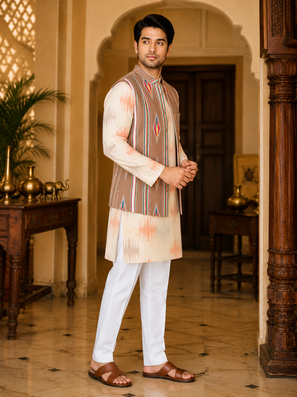 Nomad Weave Nehru Jacket