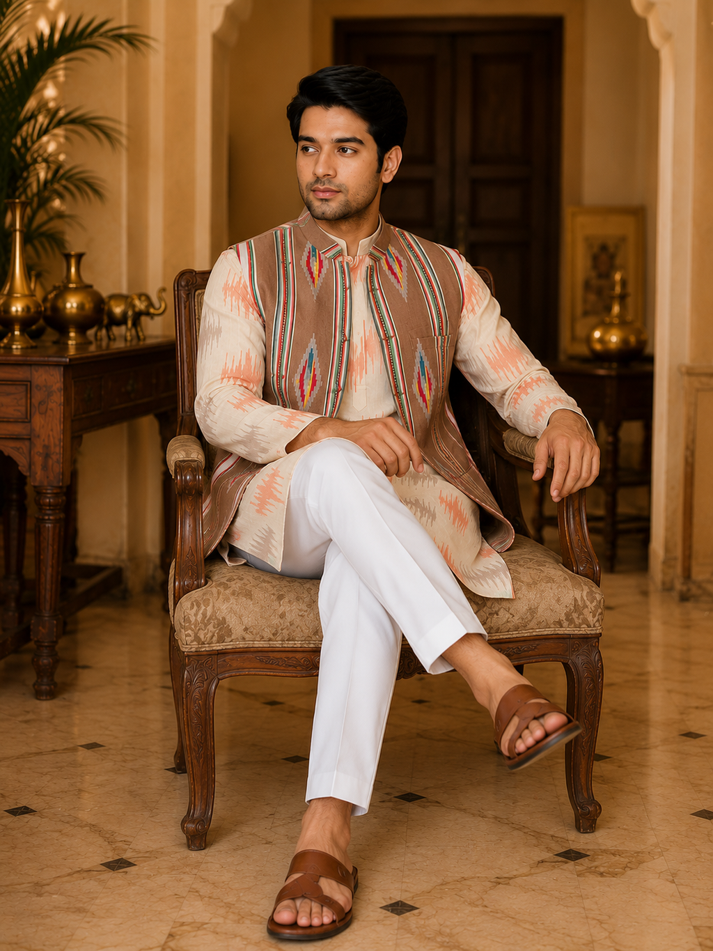 Nomad Weave Nehru Jacket