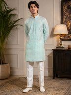 Mint Blossom Kurta Set