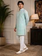 Mint Blossom Kurta Set