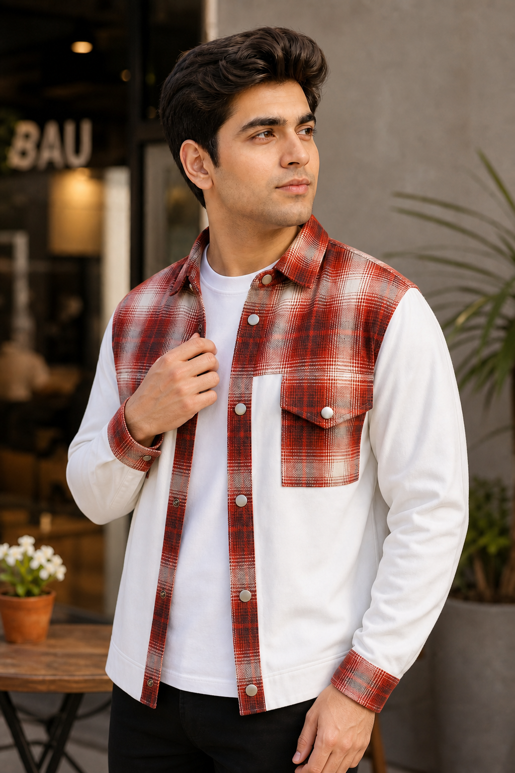 Check Block Jacket