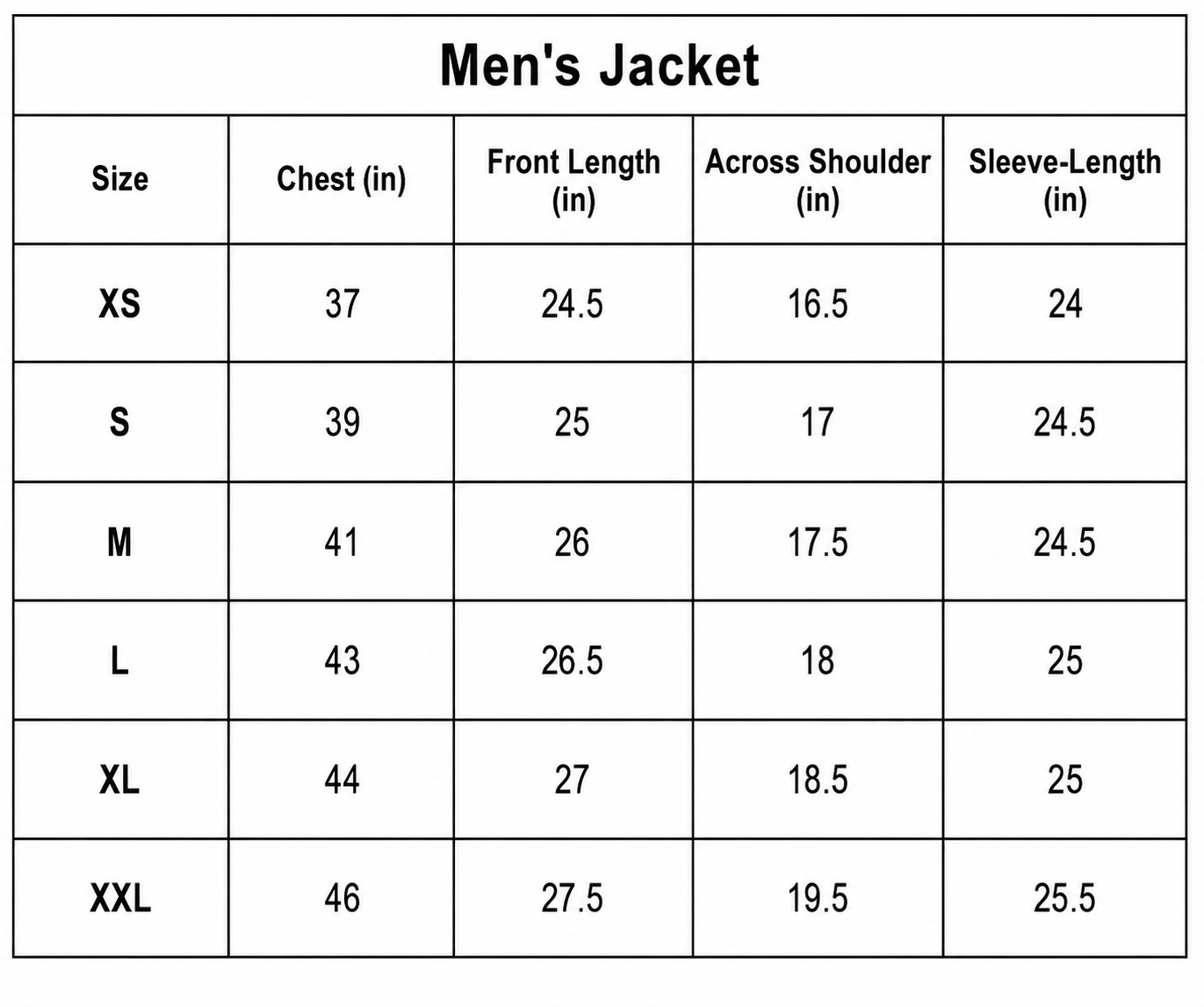 Size chart