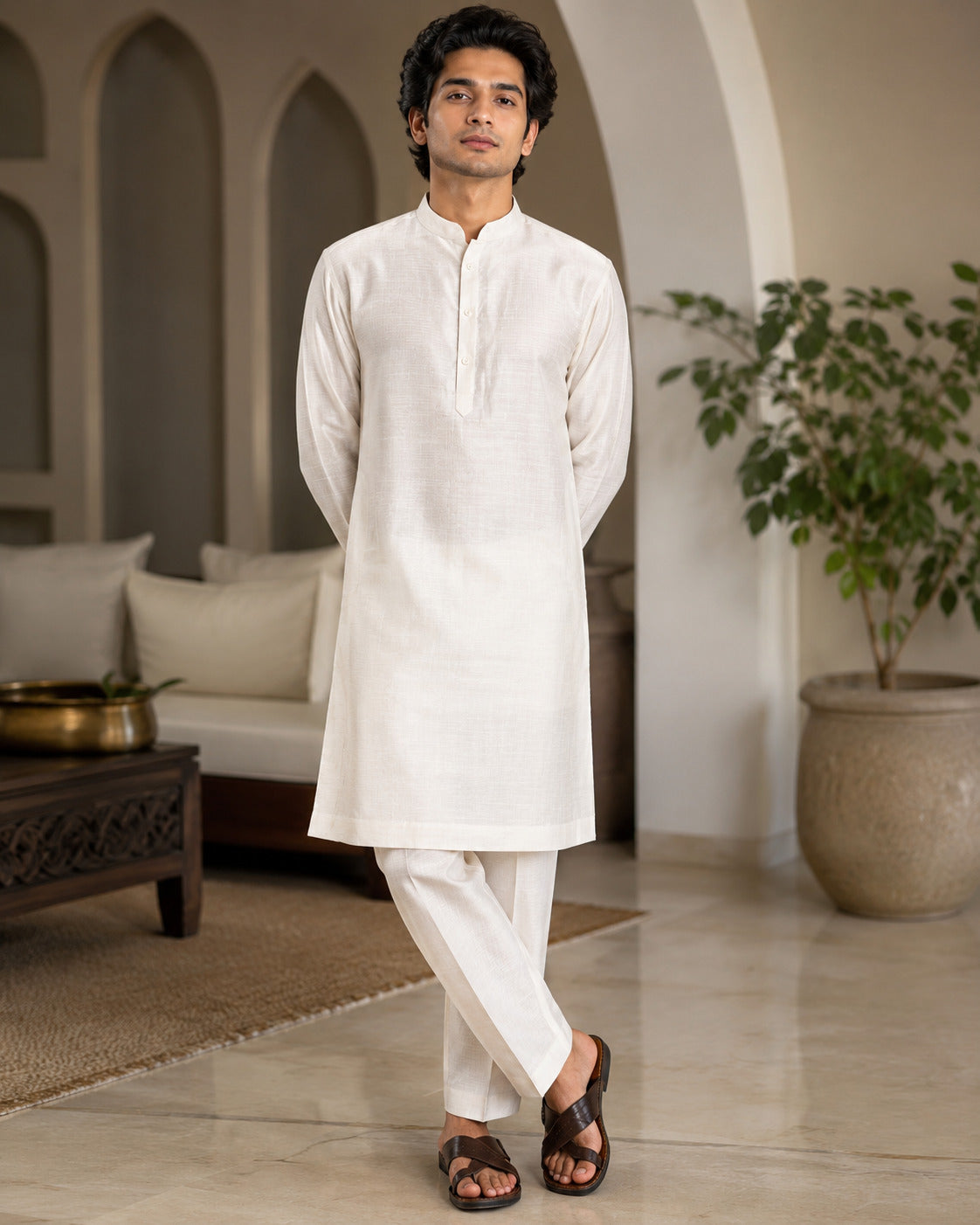 Utsav Ivory Kurta Pant Set